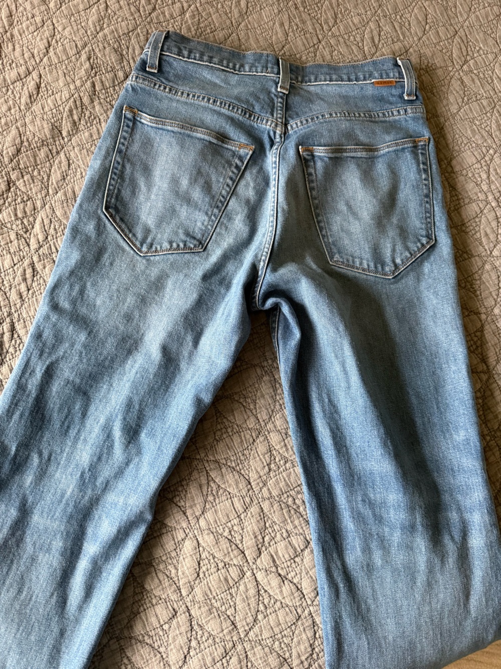 High-Rise Medium Blue Straight-to-Slight Flare Jeans - Picture 5 of 11